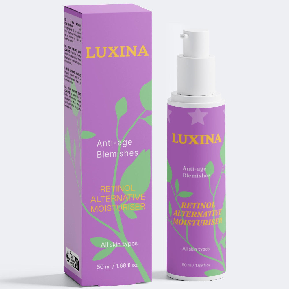 Luxina skincare product with packaging on a white background