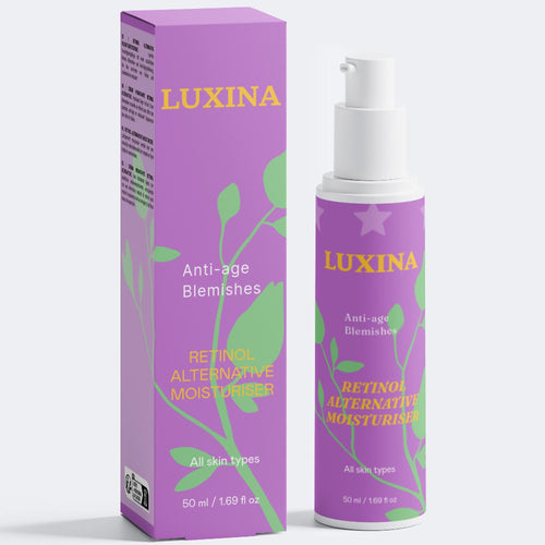 Luxina skincare product with packaging on a white background